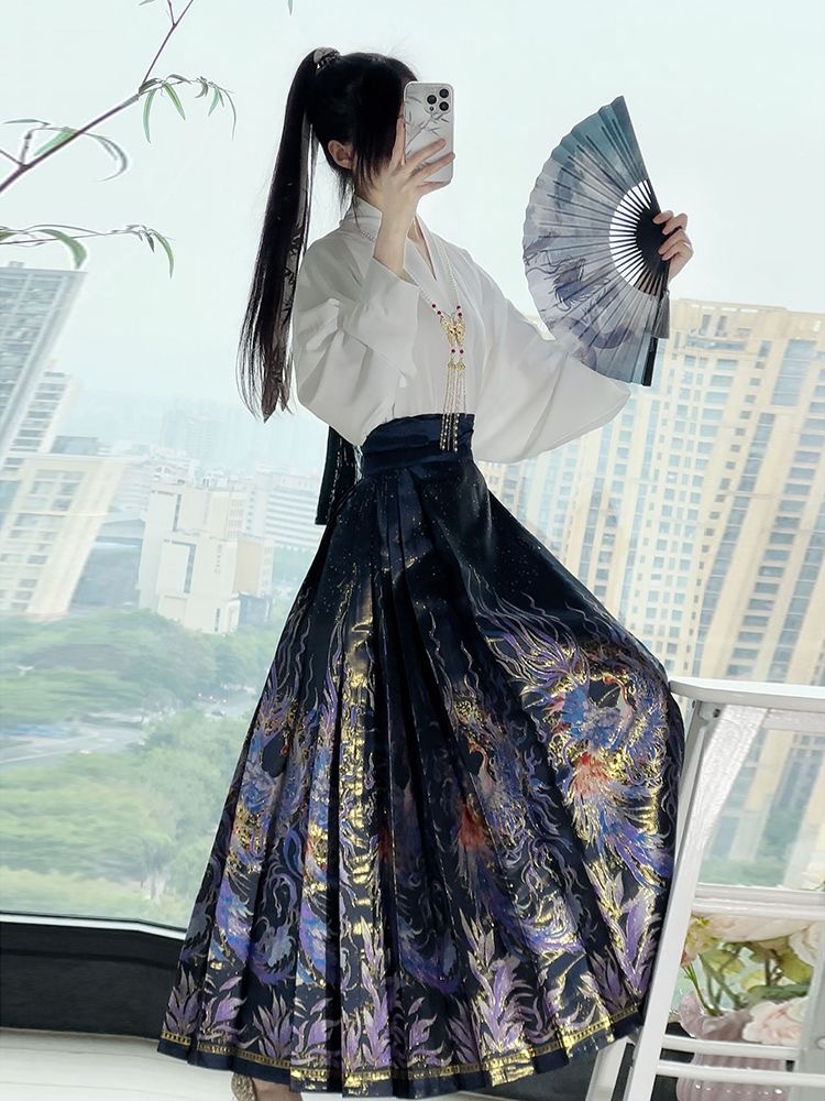 2024新款上新夏梦溪原创马面裙汉服春秋显瘦气质网红时尚复古秋冬