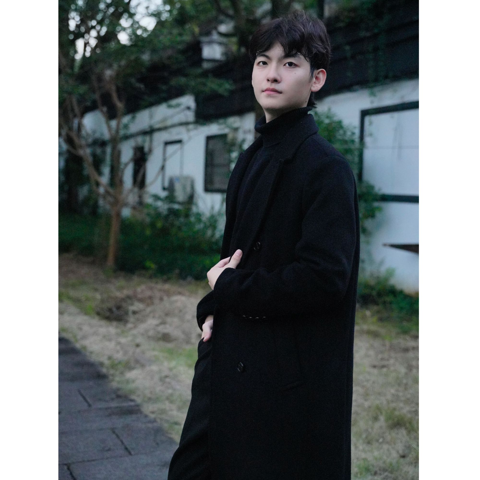 秋冬季新款枪驳领绵羊毛大衣男士中长款加厚保暖呢子外套百搭283