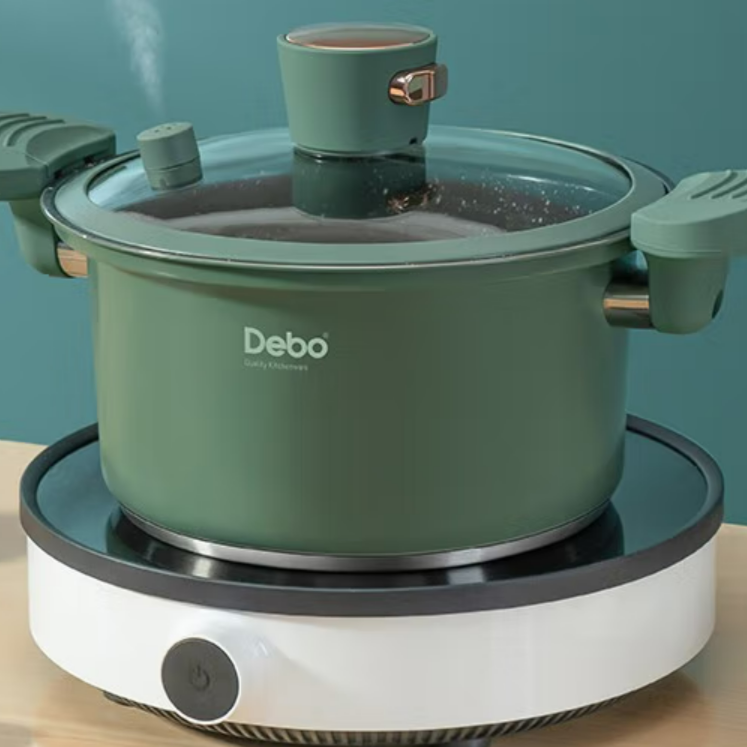 Debo多功能微压锅麦饭石不粘炖锅不锈钢汤锅煮高压锅 3.5L