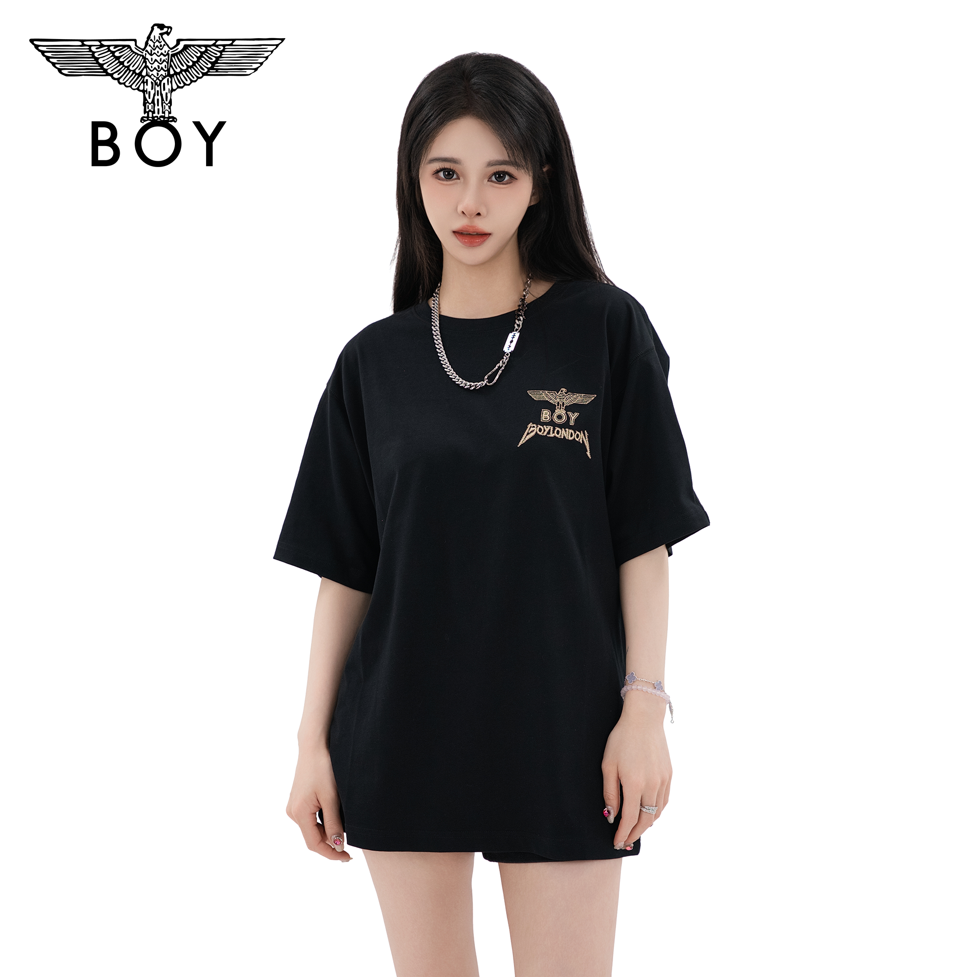【金翼锁链】BOY LONDON中性款时尚潮流百搭通勤T恤N01021