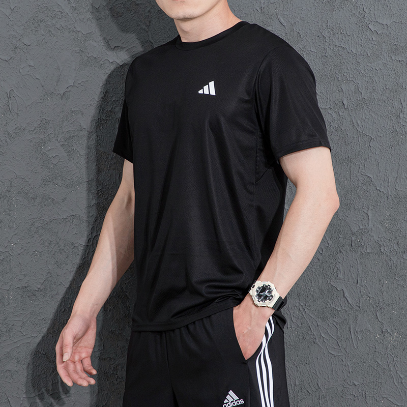 adidas阿迪达斯夏季新款短袖男装健身运动T恤透气训练上衣IC7428