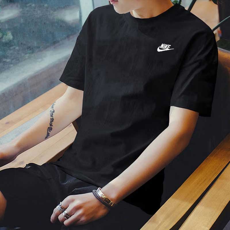 NIKE耐克男装T恤2025新款健身训练运动服圆领半袖黑色短袖 AR4999