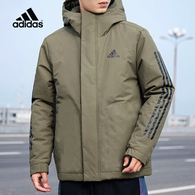 阿迪达斯棉服外套男装上衣新款连帽户外运动服保暖棉衣夹克IP2535