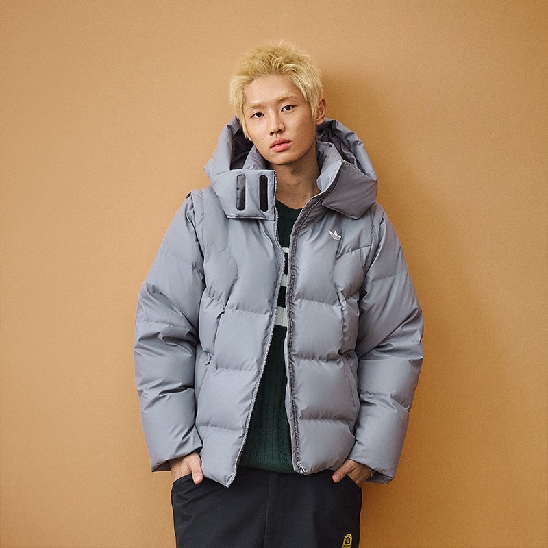 阿迪达斯三叶草男装外套ADC 2N1DJ可拆卸保暖600蓬羽绒服潮JW1365