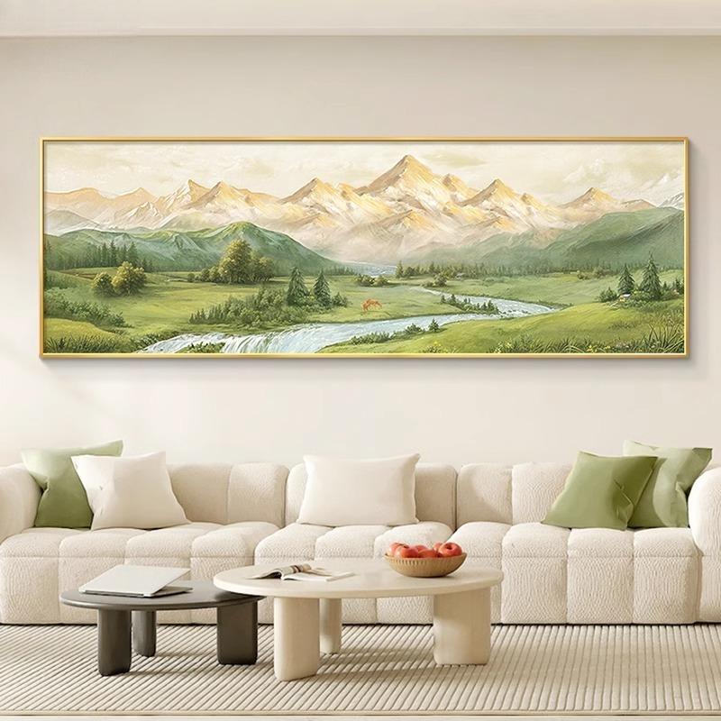 日照金山客厅沙发背景墙装饰画现代简约挂画2024新款山水风景壁画