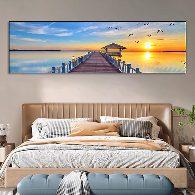 卧室床头装饰画北欧主卧挂画温馨宾馆现代简约酒店房间背景墙壁画