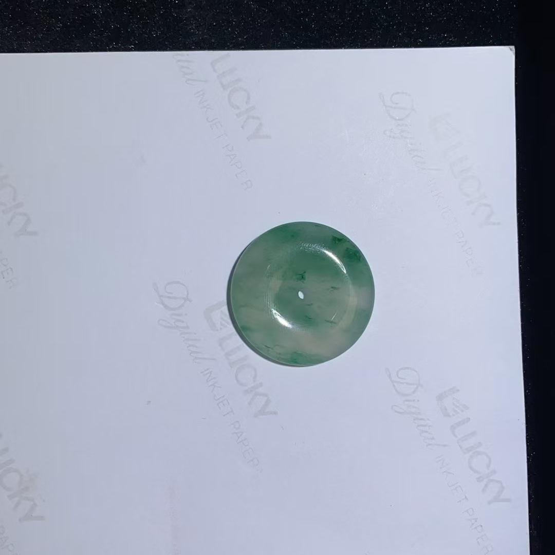 纯天然A货非洲翠冰飘花平安扣