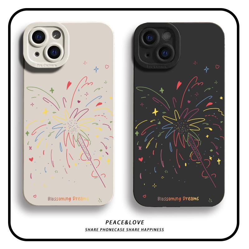 浪漫烟花苹果15ProMax手机壳iPhone14新款13硅胶12简约11软壳X女8