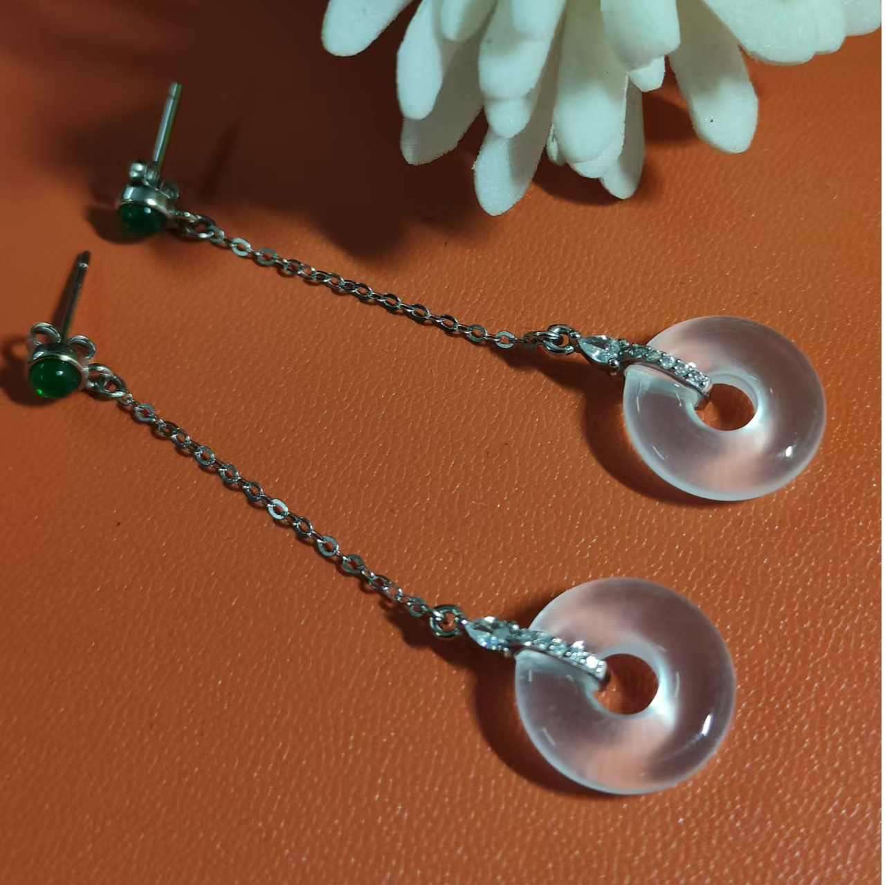 S925镶嵌钢冰甜甜圈耳线