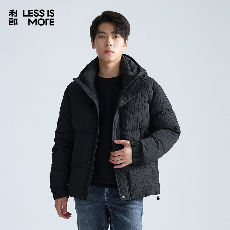 利郎【拒水羽绒】时尚连帽羽绒服户外休闲冬季加厚保暖短款外套男款
