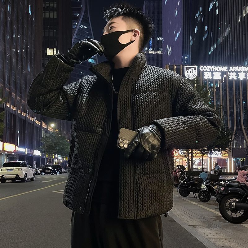 立领麦穗羽绒服宽松新款冬季男士时尚潮流休闲百搭加厚保暖外套男