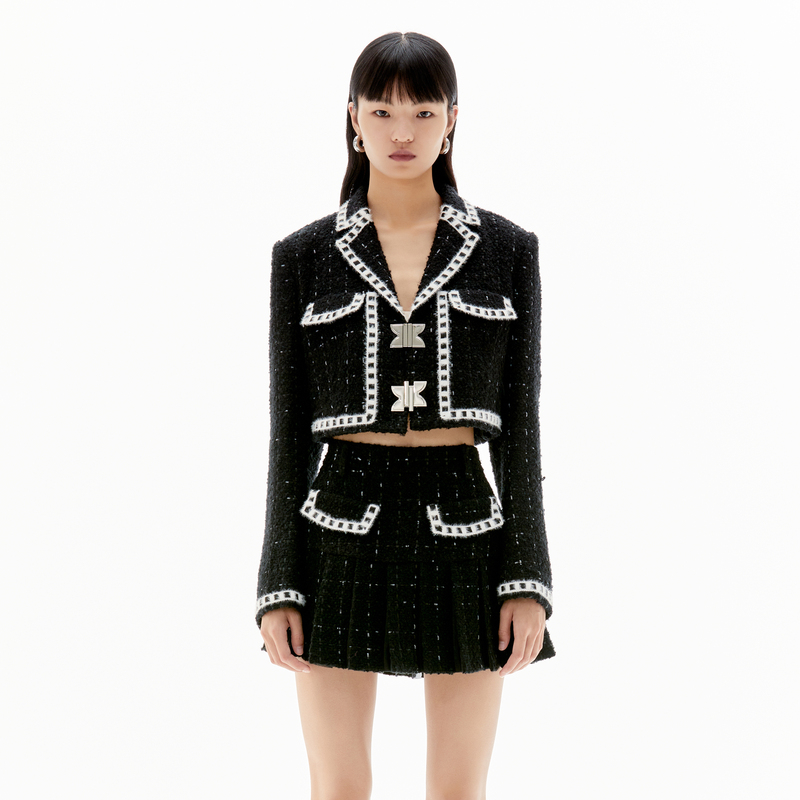 REVAN芮范复古风截短小香风外套RU90105282