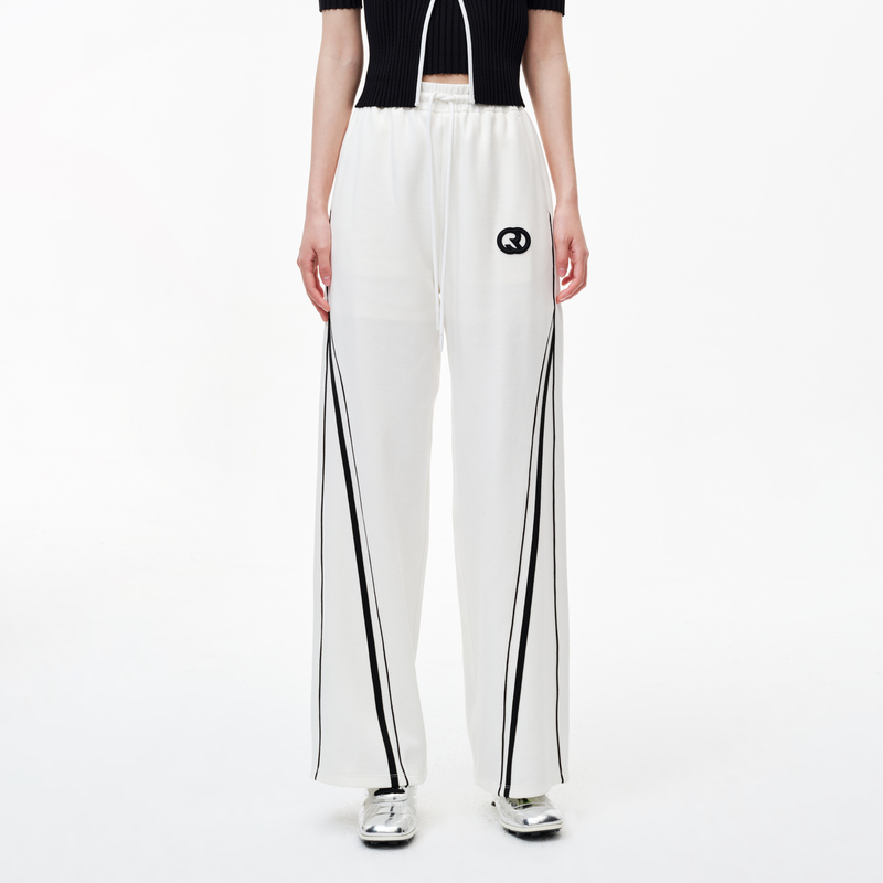 【诗语专属】REVAN芮范复古运动风白色卫裤RN31301214