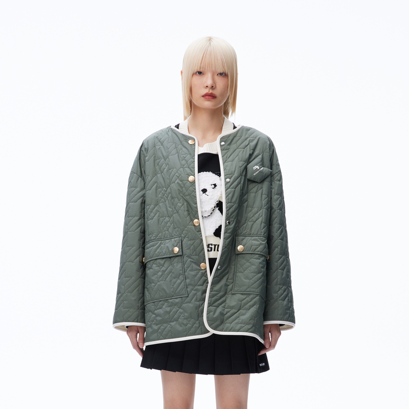 【诗语专属】REVAN芮范秋高级墨绿双面穿外套RN70103251