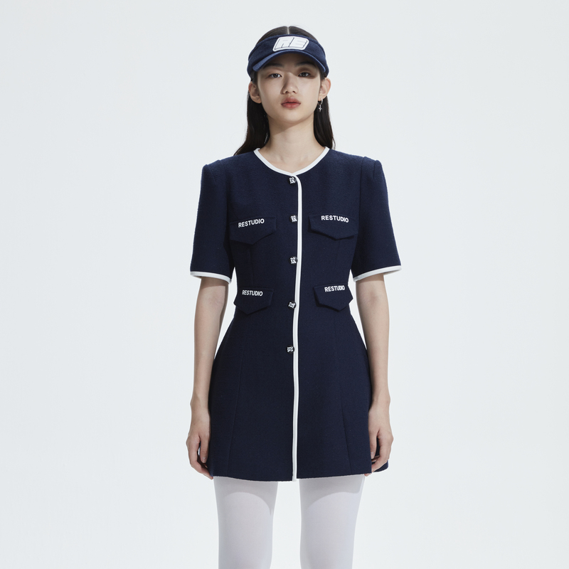 【达人专属】REVAN芮范运动感小香风连衣裙RN11101152