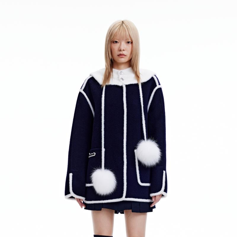 【达人播专属】REVAN芮范年赵露思千金风双面呢大衣RN90302046