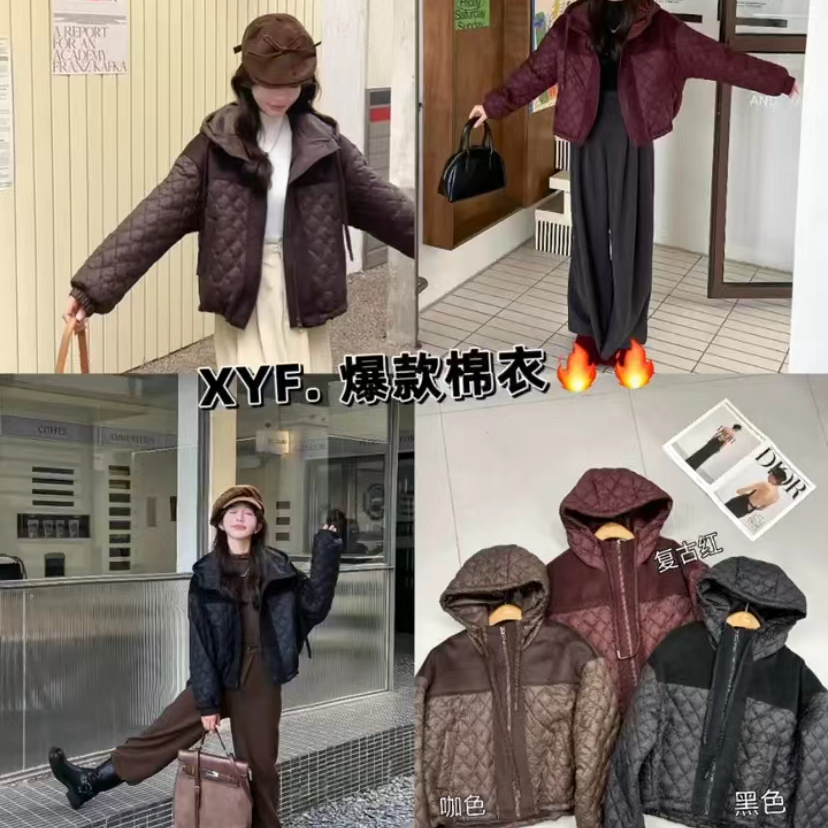 吉米赛欧【裕裕专属《拼接棉衣》 9M2455623 韩版女冬时尚百搭气质