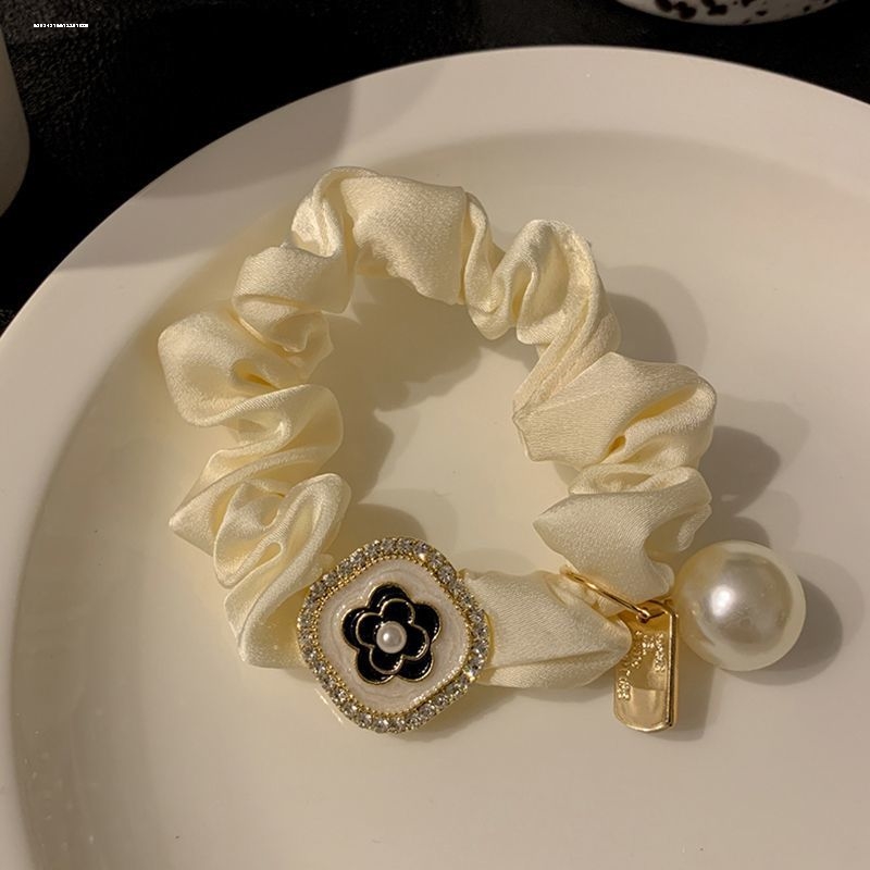 丸子头山茶花牌小肠发圈头绳耐用精致简约少女时尚小众头饰百搭