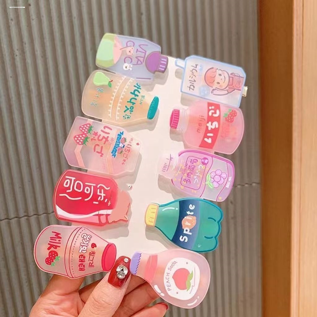甜美质感新款奶茶饮料发夹清新ins少女甜妹创意设计小众气质百搭