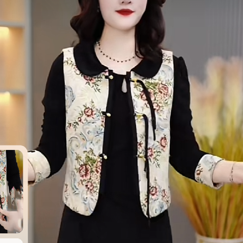 中式国风马甲背心新款复古盘扣唐装立领上衣外套坎肩洋气爆款马夹