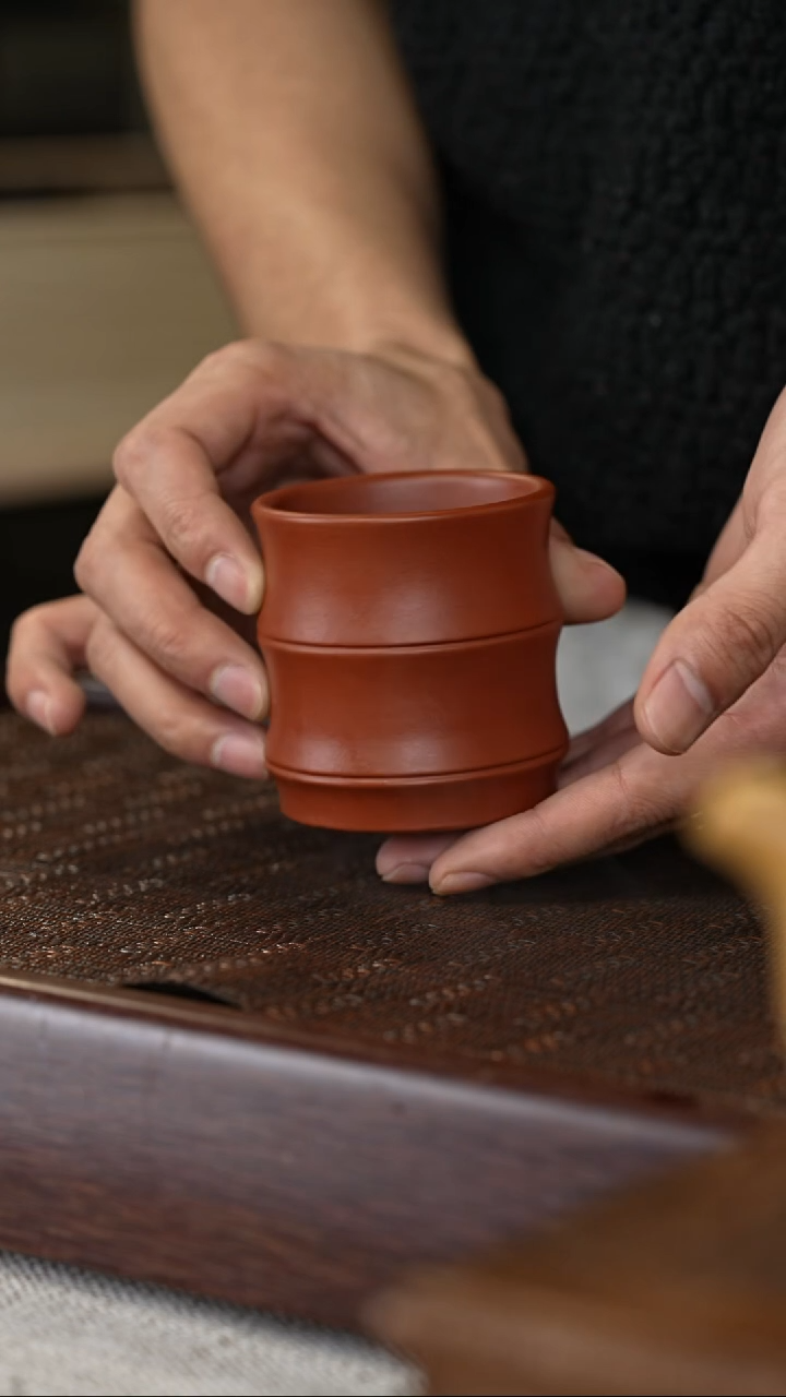 【闪购商品】紫砂茶壶红泥双线竹节杯