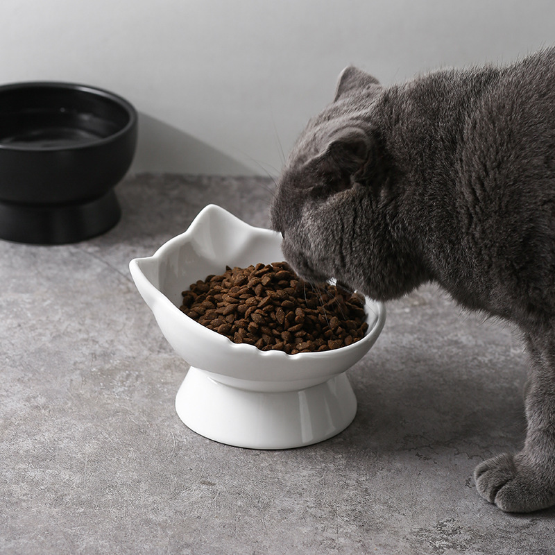 陶瓷猫碗宠物碗猫咪食盆饭碗防打翻猫粮喝水碗零食盘猫粮碗大容量