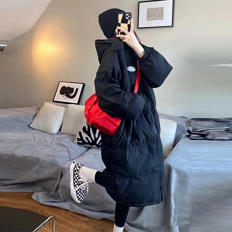 时尚2023年oversize羽绒棉服服女中长款小个子棉衣加厚棉袄冬