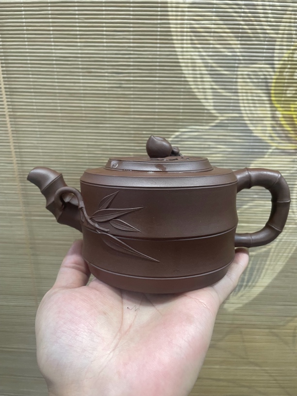 竹寿壶   羊脂紫泥  350毫升