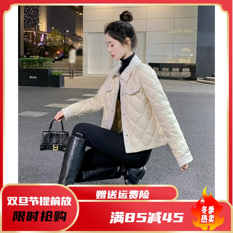 高梵羽绒羽绒服轻薄潮服女短款2023冬季新款韩版小香风潮服薄款小