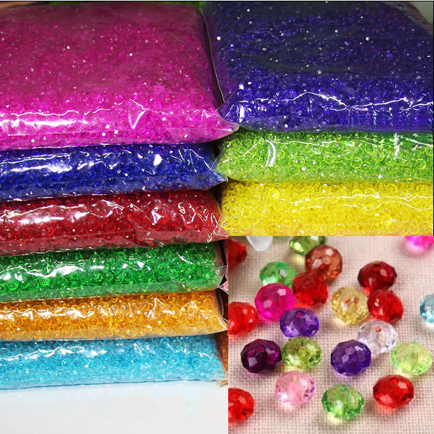 亚克力纯手工串珠diy挂件水晶透明车轮珠适合门帘珠子进口品质