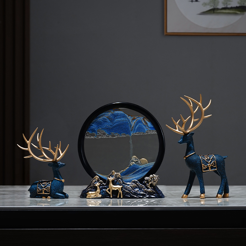 【小扬哥推荐】流沙画创意沙漏新中式轻奢摆件电视柜客厅酒柜装饰