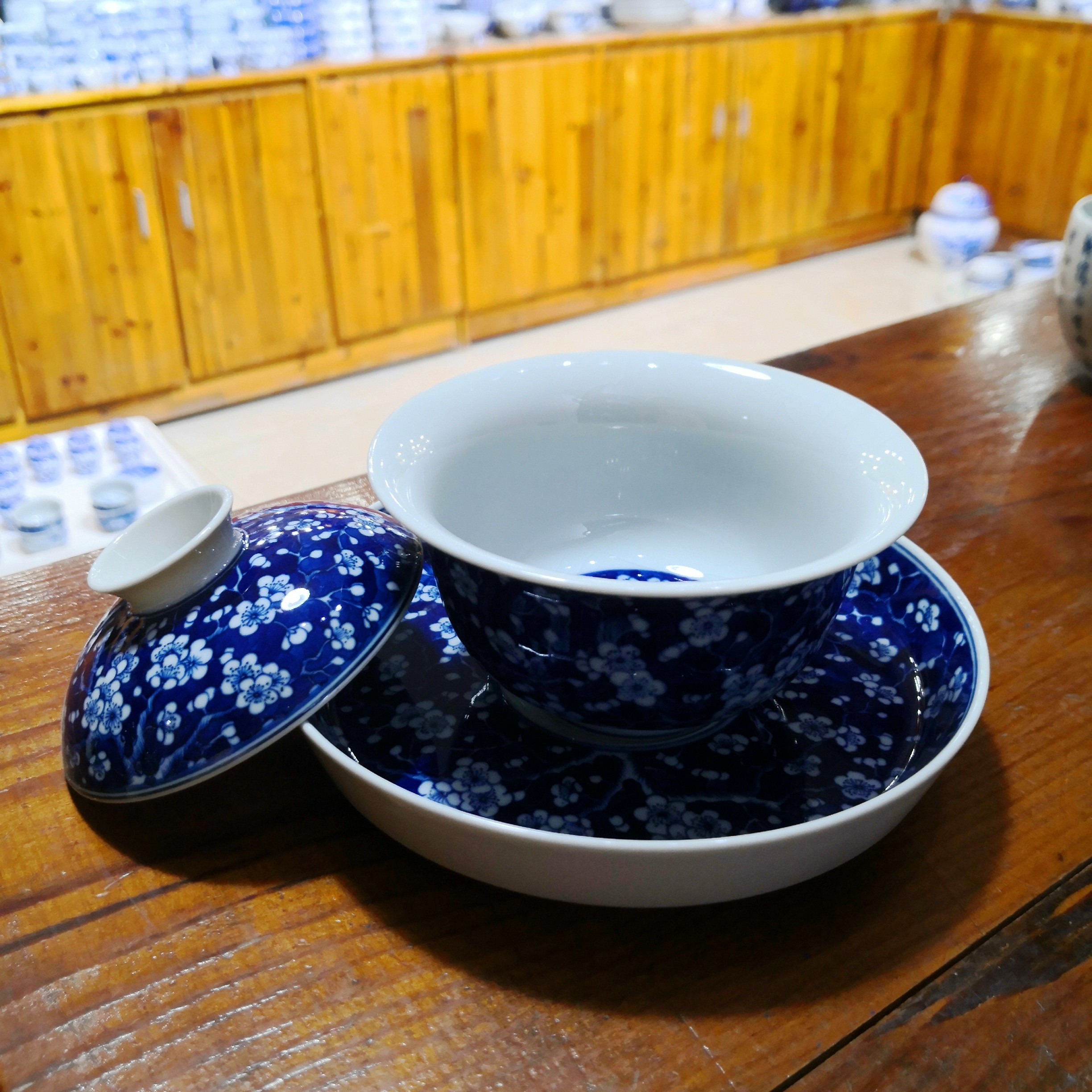 手绘青花茶具冰梅瑕疵品