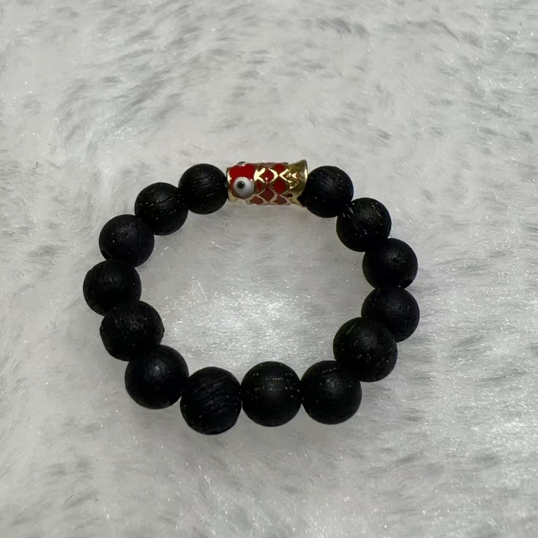 【富贾文玩】缅甸小叶降真香4mm戒指时尚潮流百搭文玩