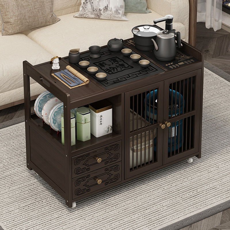 移动茶台小茶桌家用楠竹茶水柜带轮茶车功夫茶几茶具烧水一体边柜