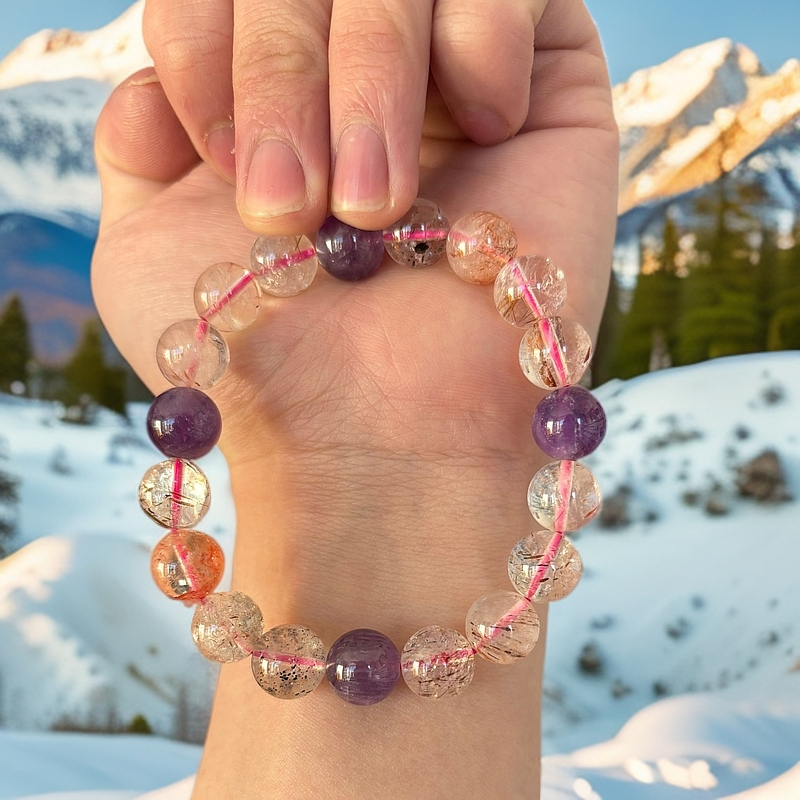 黑金紫超七手串8-9mm+（拉萨直发）DU241111001