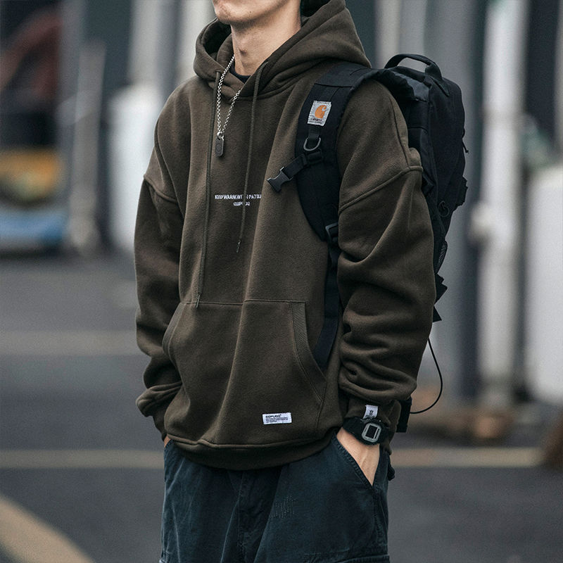 男款男士美式复古连帽卫衣男2023新款男款季薄款宽松潮流潮牌百搭