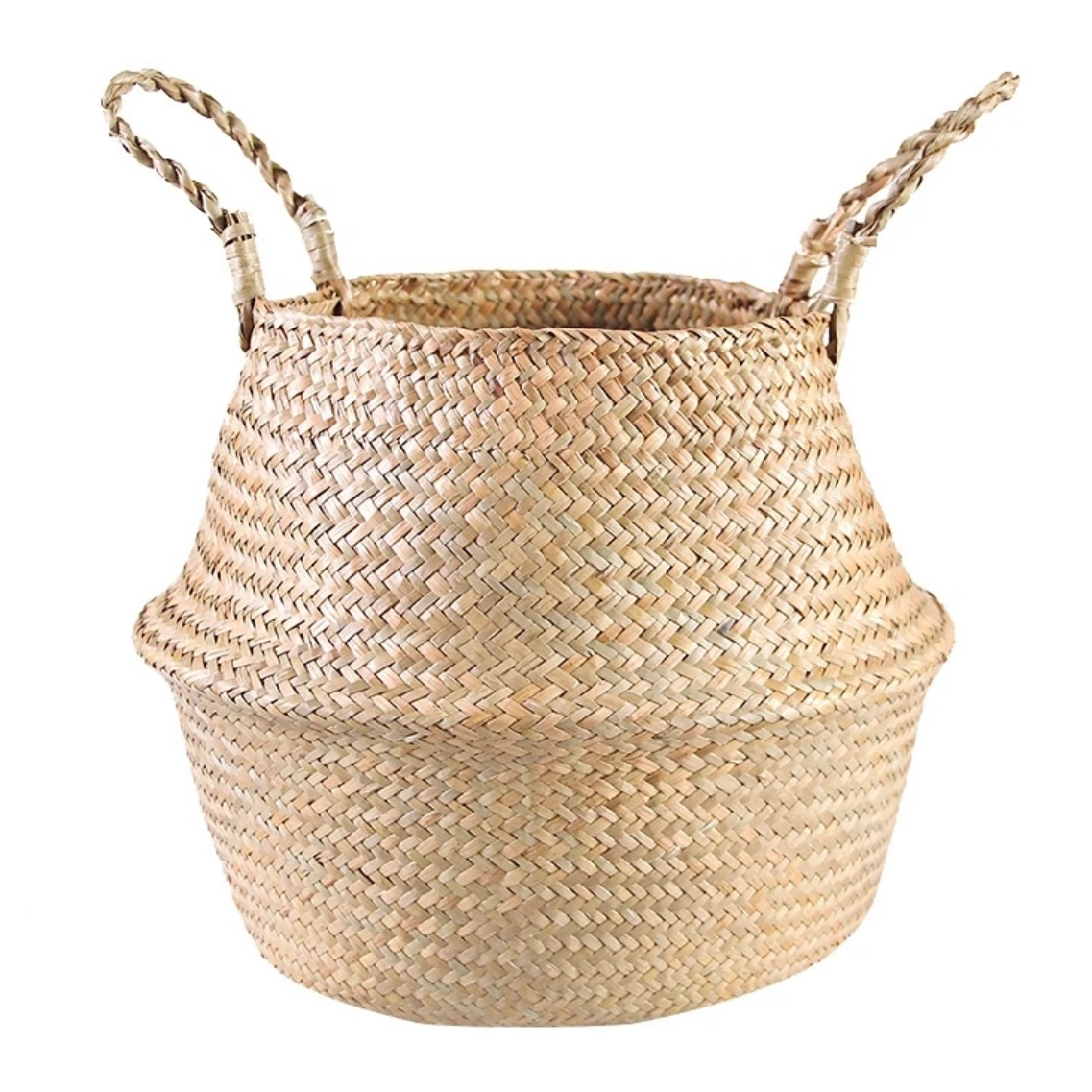 北欧草编网红花盆海草编织藤南天竹金山棕龟背竹花盆套家居装饰