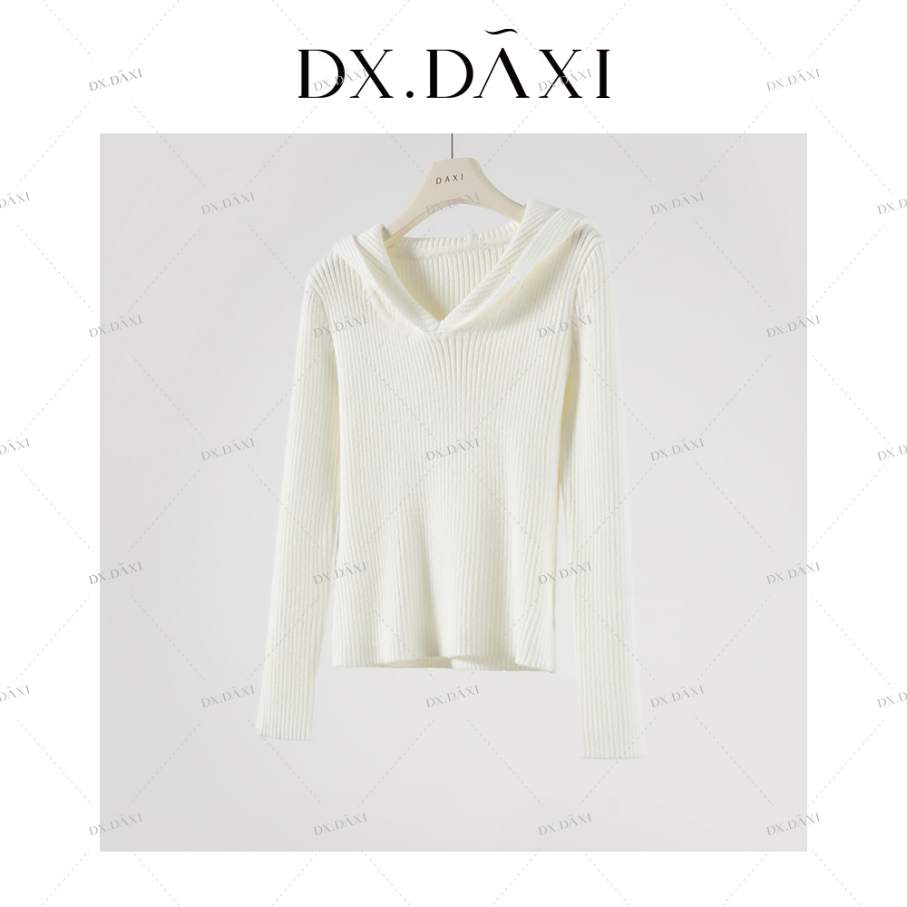 代大喜【小岛椰奶】韩系连帽套头软糯休闲风针织衫冬季新款打底衫