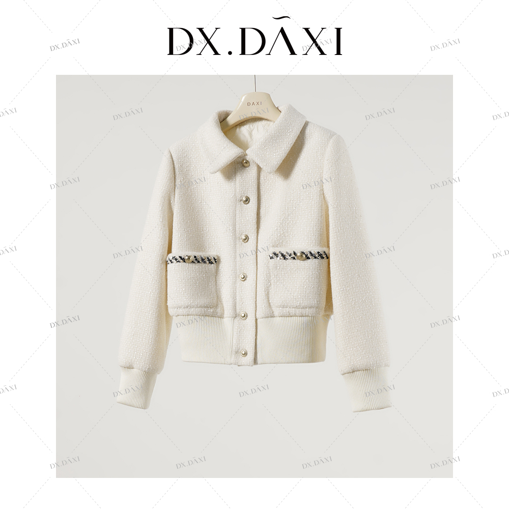 代大喜【典藏香香】翻领气质优雅冬季新款时尚小香风女短款外套女