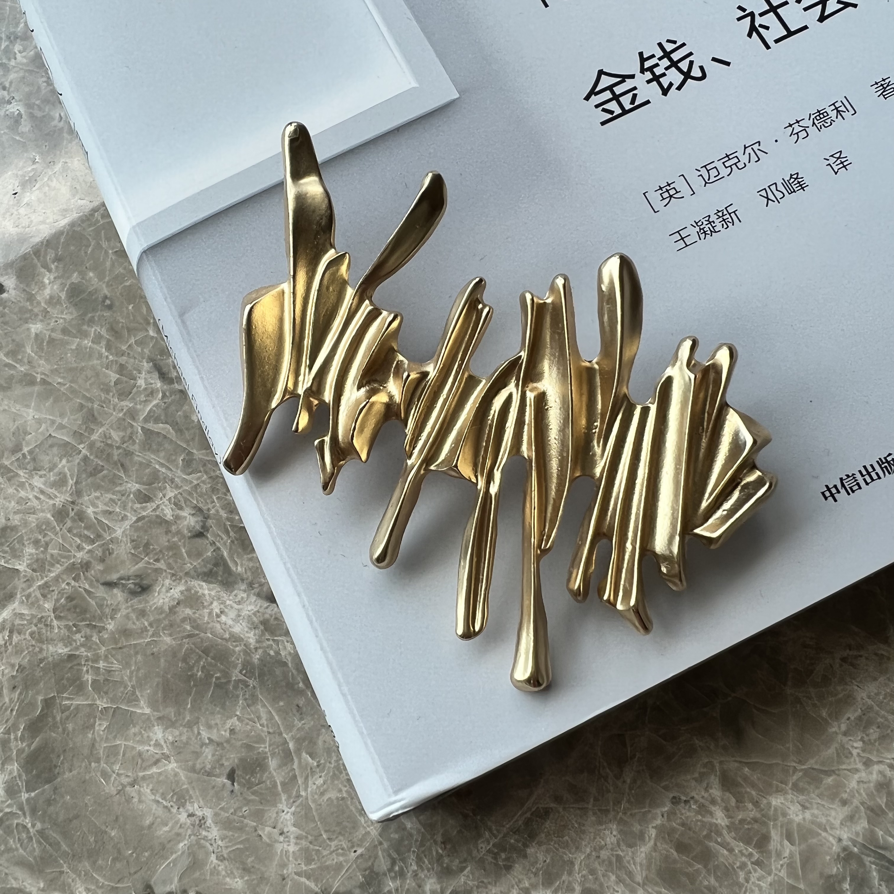 铜合金胸针 铜合金胸针 【大G精选】ins风复古亚金色胸针