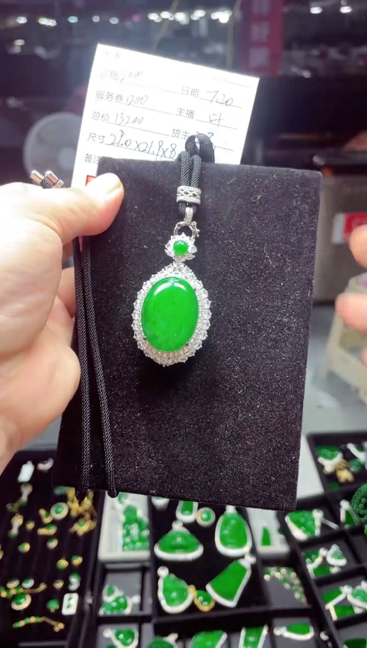 【闪购商品】定制翡翠银S925镶嵌0010478930