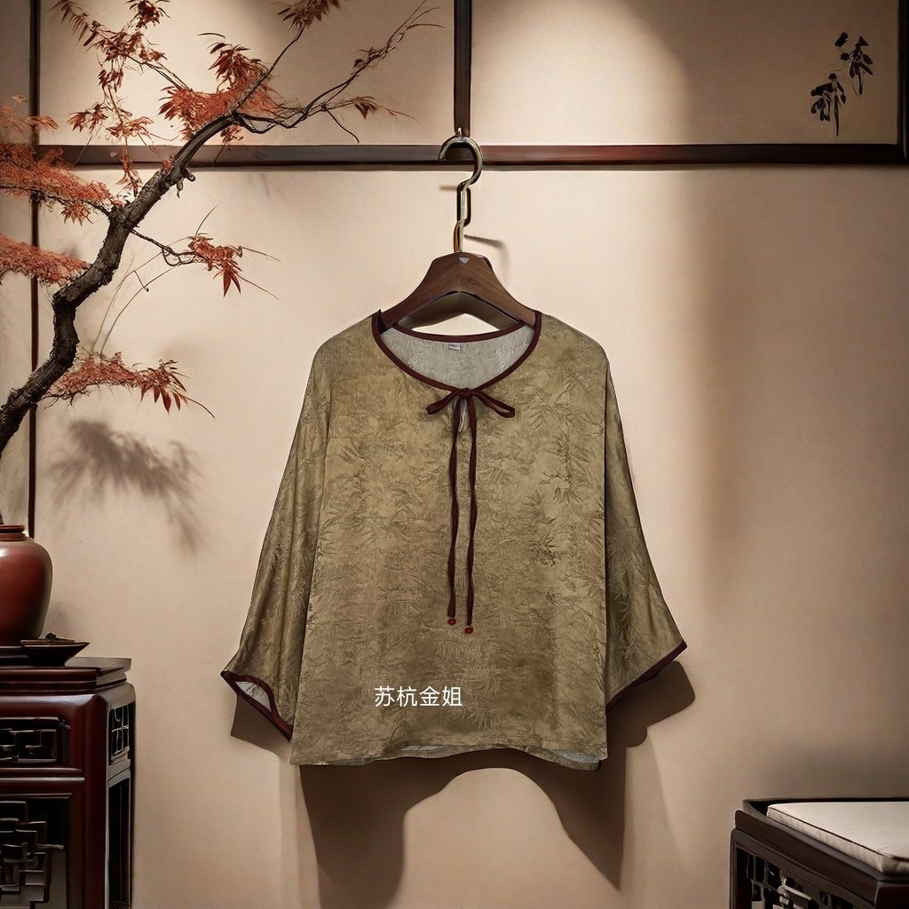 693【金姐专属】新款时尚宽松提花气质时尚上衣