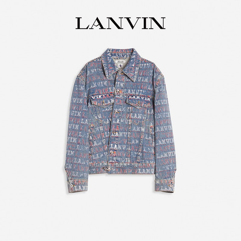 LANVIN LAB x FUTURE 2024新品男女同款LOGO印花牛仔外套休闲春季