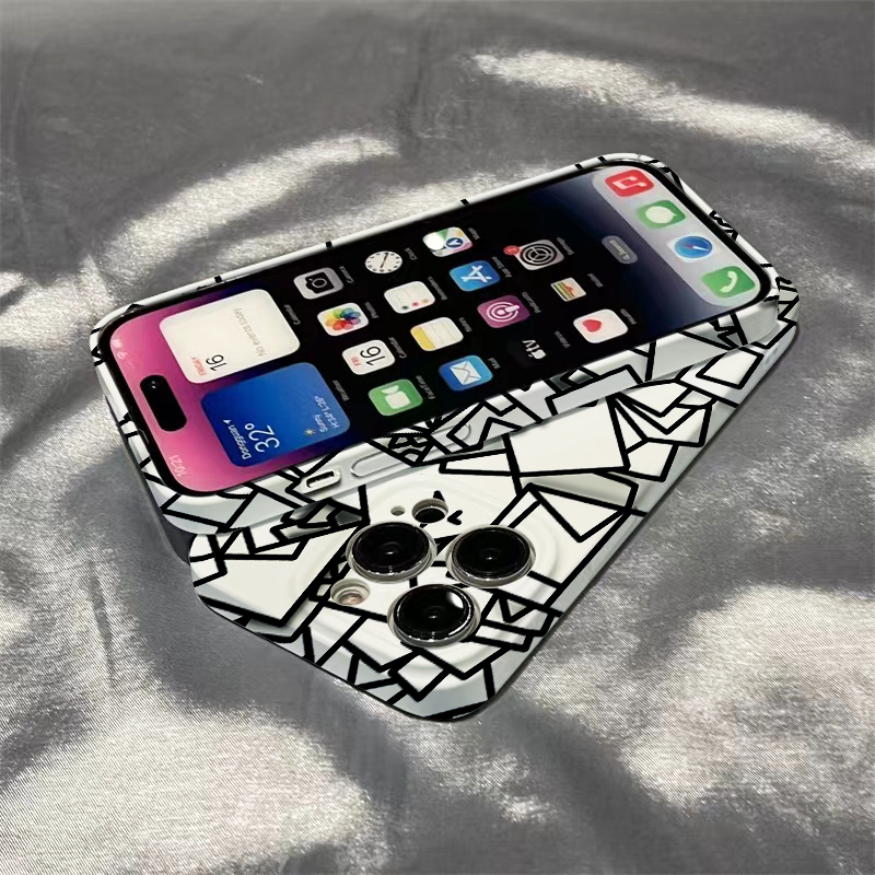全包方块iphone15菲林壳苹果14promax手机13/12硬壳XS男XR8P潮ins