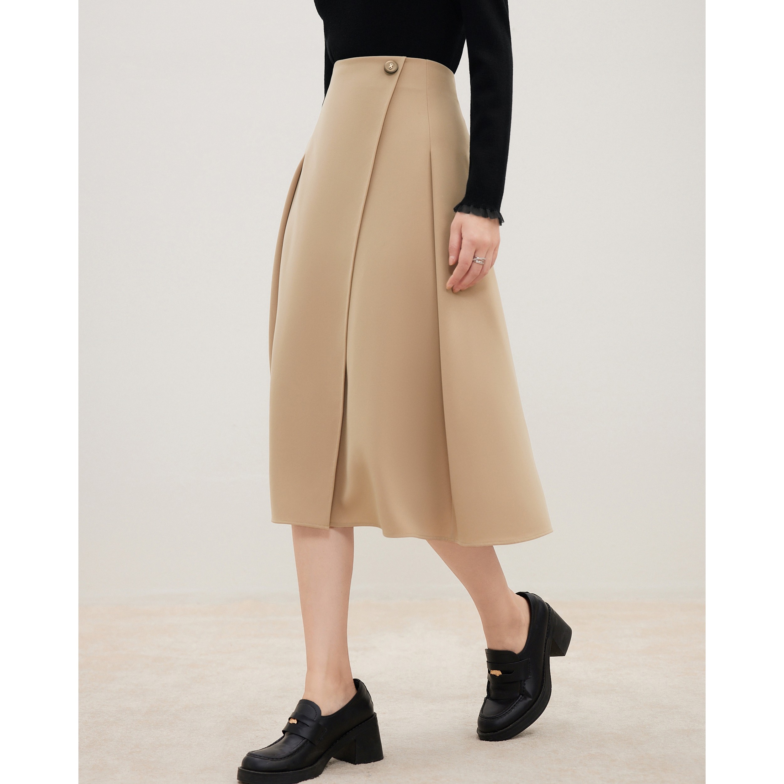 珂莱蒂尔秋冬气质高腰显瘦优雅百搭半身裙KW02903D1