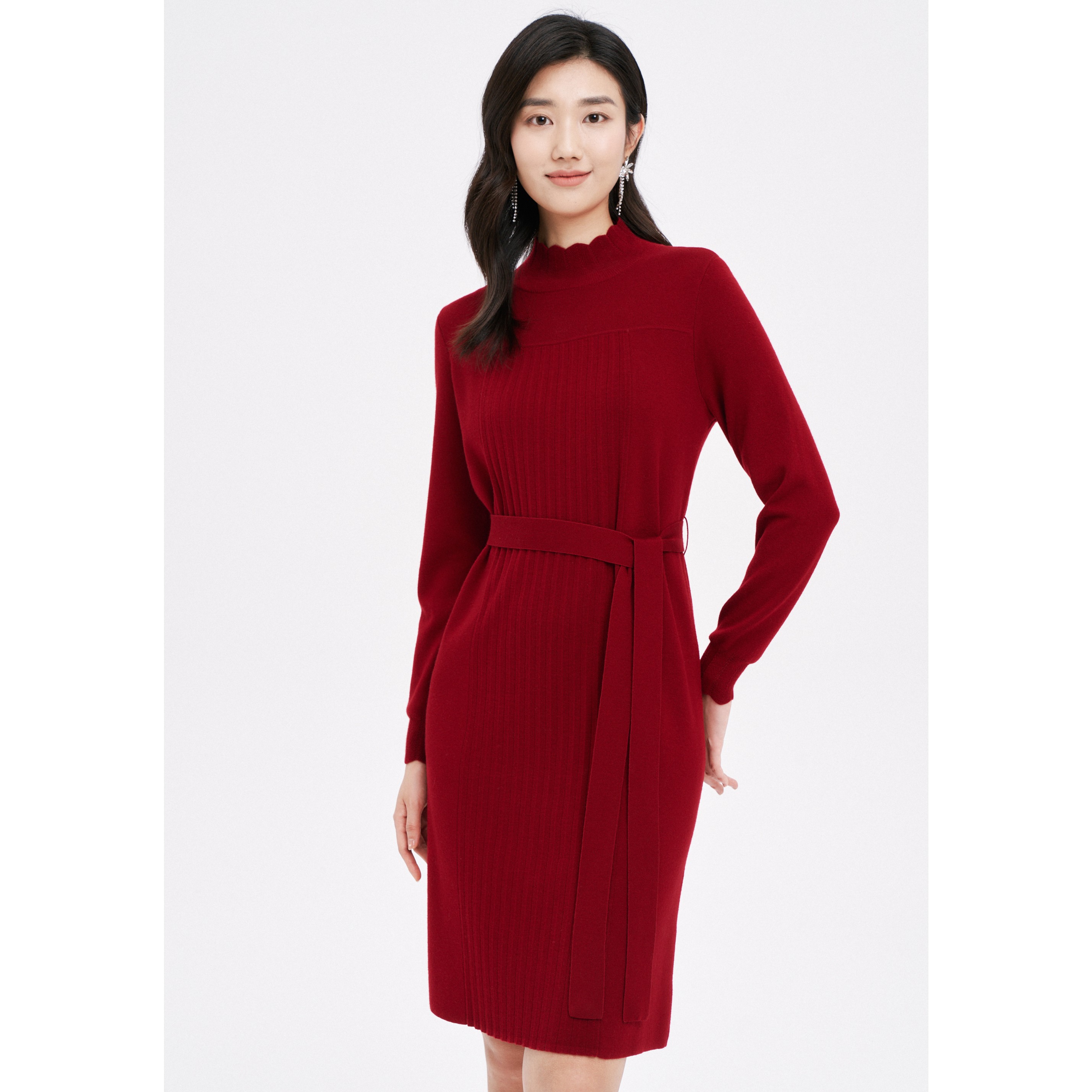 【koradior】珂莱蒂尔秋冬热力时尚百搭针织修身连衣裙KF08417A5