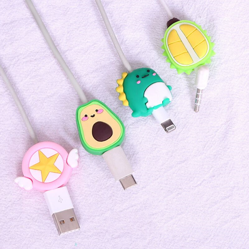 9.9/4个】创意卡通数据线保护套固线器手机充电线保护套家用集线器