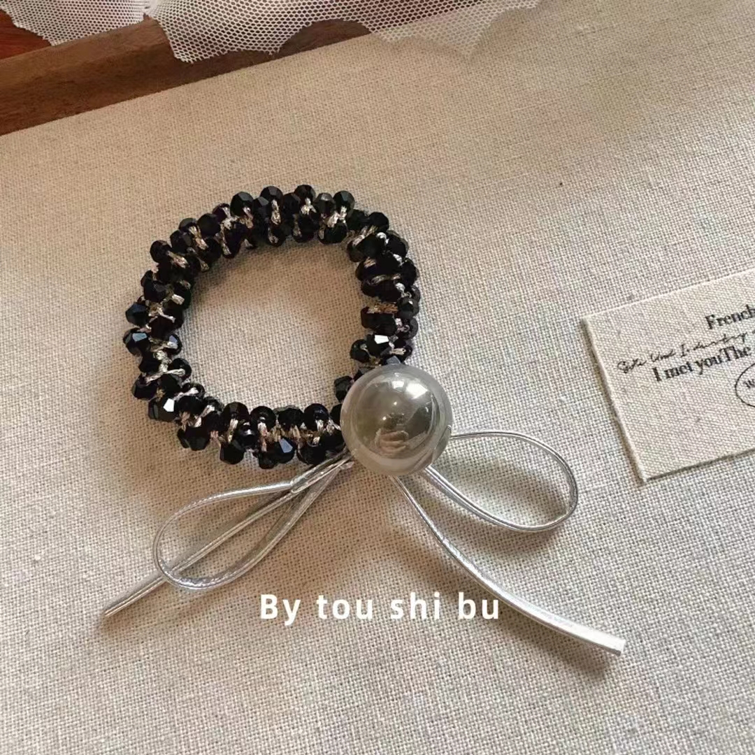 懂你饰品简约ins可爱百搭少女素款弹力高弹复古气质黑色时尚