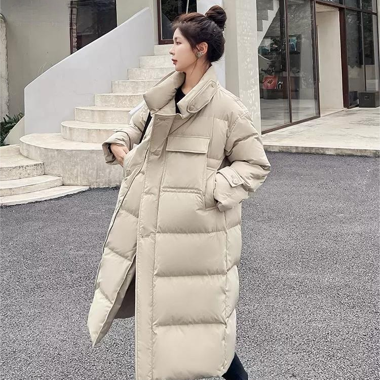 2023年女冬季韩版新款时尚棉服中长款宽松设计感加厚棉衣棉袄外套
