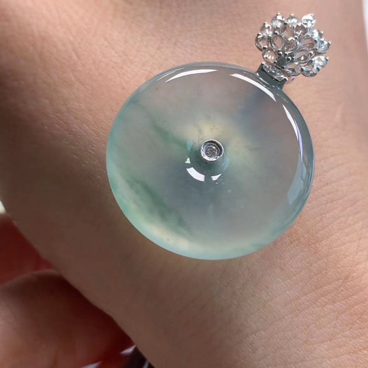 天然缅甸A货翡翠平安扣